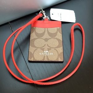 Coach ID Orange red NWT